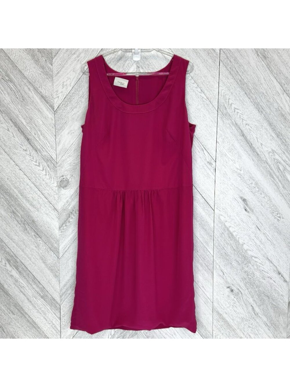 Akris Punto 100% Silk Dress Womens Size 12 Pink Sheath Shift Sleeveless